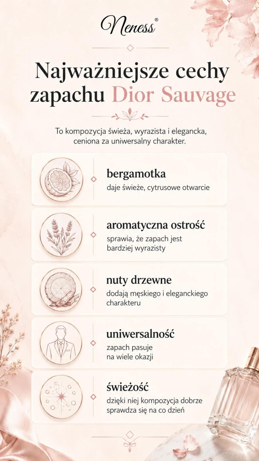 Cechy charakterystyczne zapachu Dior Sauvage