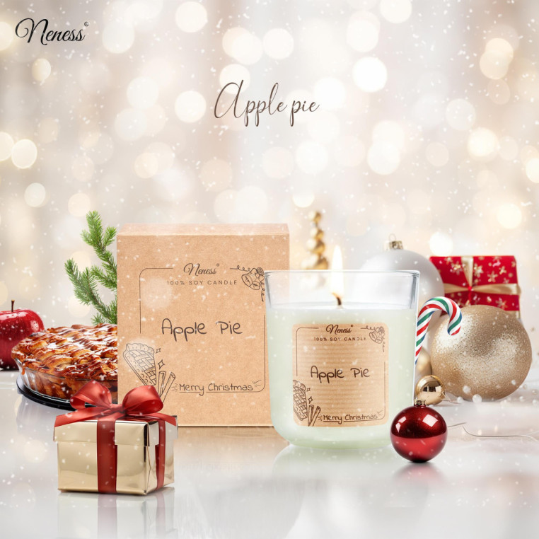 Świeca zapachowa Neness® - Apple Pie - 100% sojowa świeca o aromacie szarlotki (jabłecznik z cynamonem)