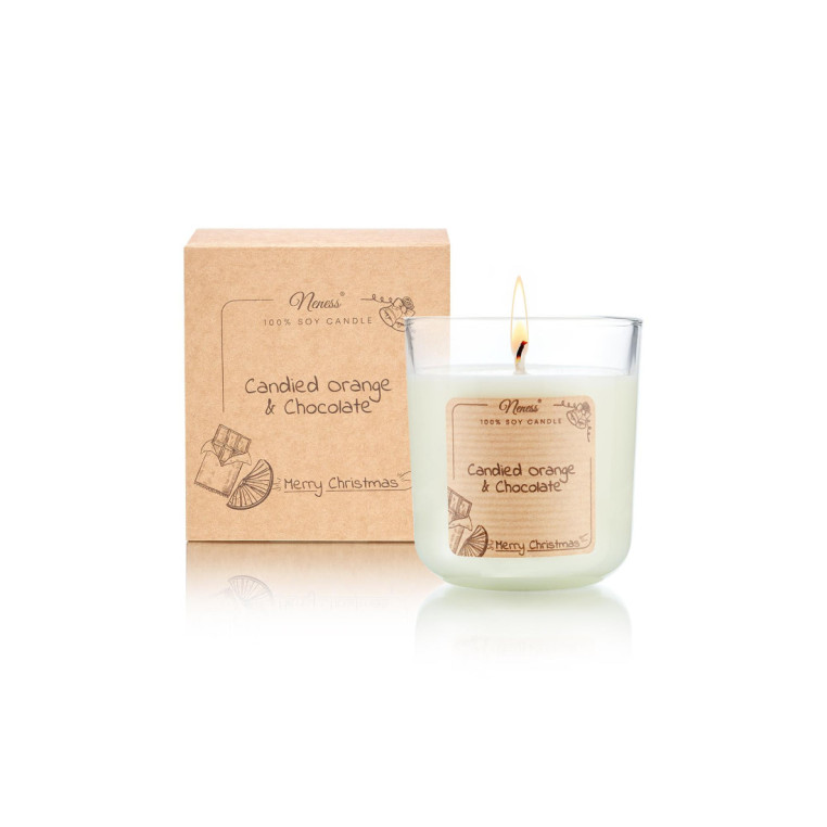 Świeca zapachowa Neness® - Candied Orange & Chocolate - 100% sojowa świeca o aromacie kandyzowanej pomarańczy i czekolady