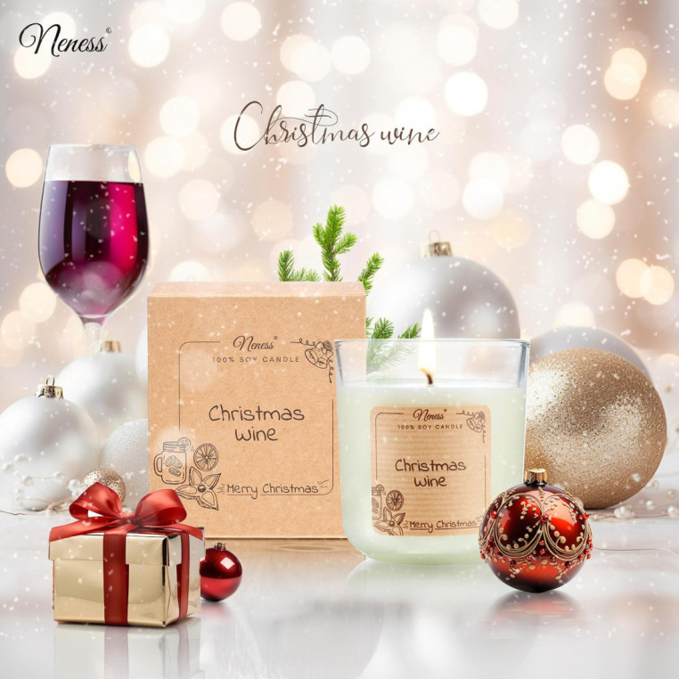 Świeca zapachowa Neness® - Christmas Wine - 100% sojowa świeca o aromacie granego wina bożonarodzeniowego