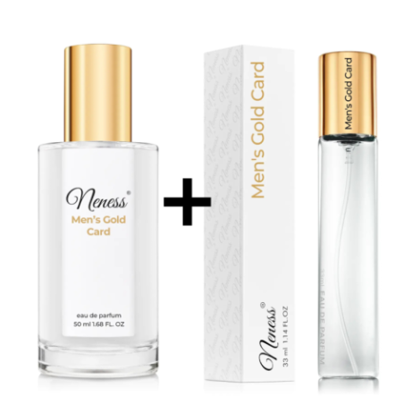 N176. Neness Men's Gold Card - Zestaw 1+1: 50 ml + 33 ml | Podobne nuty: Paco Rabanne 1 Million | Perfumy Męskie | Francuskie Pe