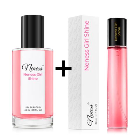 N329. Neness Neness Girl Shine - Zestaw 1+1: 50 ml + 33 ml | Podobne nuty: Carolina Herrera Very Good Girl Glam | Perfumy damski