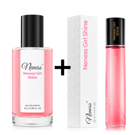 N329. Neness Girl Shine - Zestaw 1+1: 50 ml + 33 ml | Podobne nuty: Carolina Herrera Very Good Girl Glam | Perfumy damski