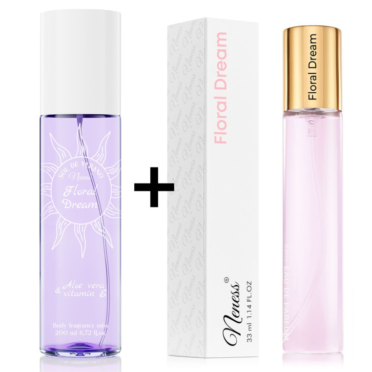 Floral Dream | Podobne nuty: Victoria's Secret Velvet Petals | 200ml + 33ml | Zestaw mgiełka + perfumetka