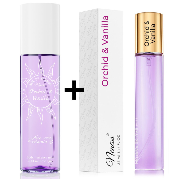 Orchid & Vanilla | Podobne nuty: Sol De Janeiro 59 | 200ml + 33ml | Zestaw mgiełka + perfumetka