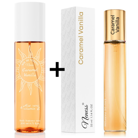 Caramel Vanilla | Podobne nuty: Sol de Janeiro 71 | 200ml + 33ml | Zestaw mgiełka + perfumetka