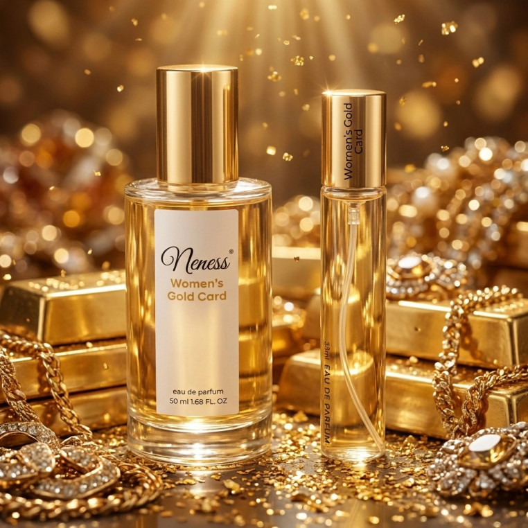 N177. Neness Women's Gold Card - Zestaw 1+1: 50 ml + 33 ml | Podobne nuty: Paco Rabanne Lady Million | Perfumy Damskie | Francus