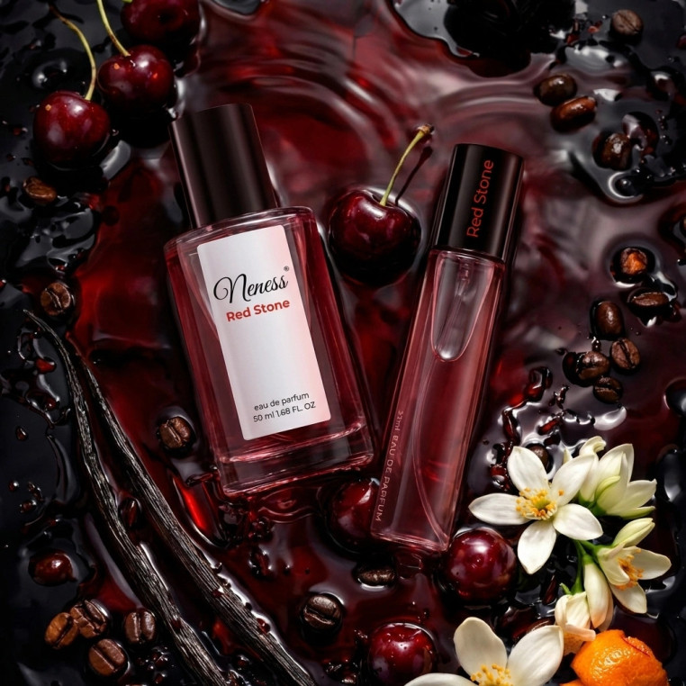 N284. Neness Red Stone - Zestaw 1+1: 50 ml + 33 ml | Podobne nuty: Yves Saint Laurent (YSL) Black Opium Over Red | Perfumy Damsk