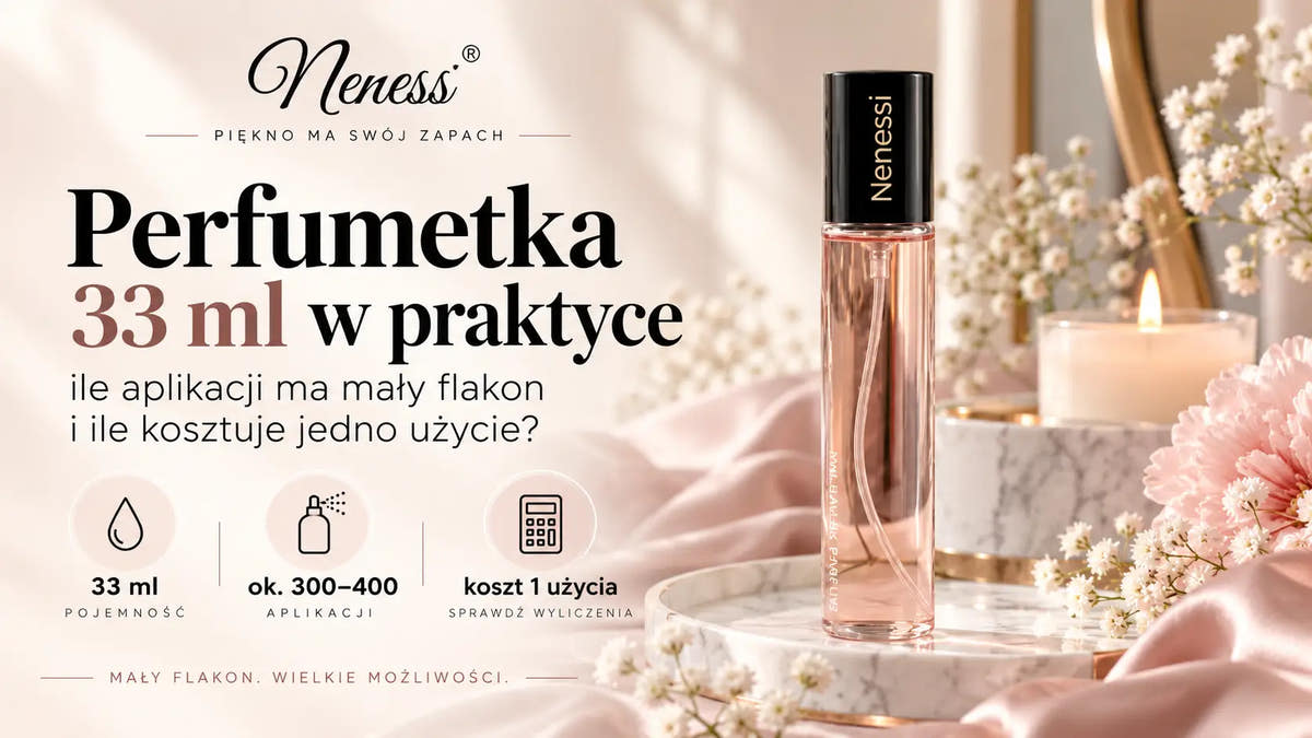 Perfumetka 33 ml w praktyce: ile aplikacji ma mały flakon i ile kosztuje jedno użycie?