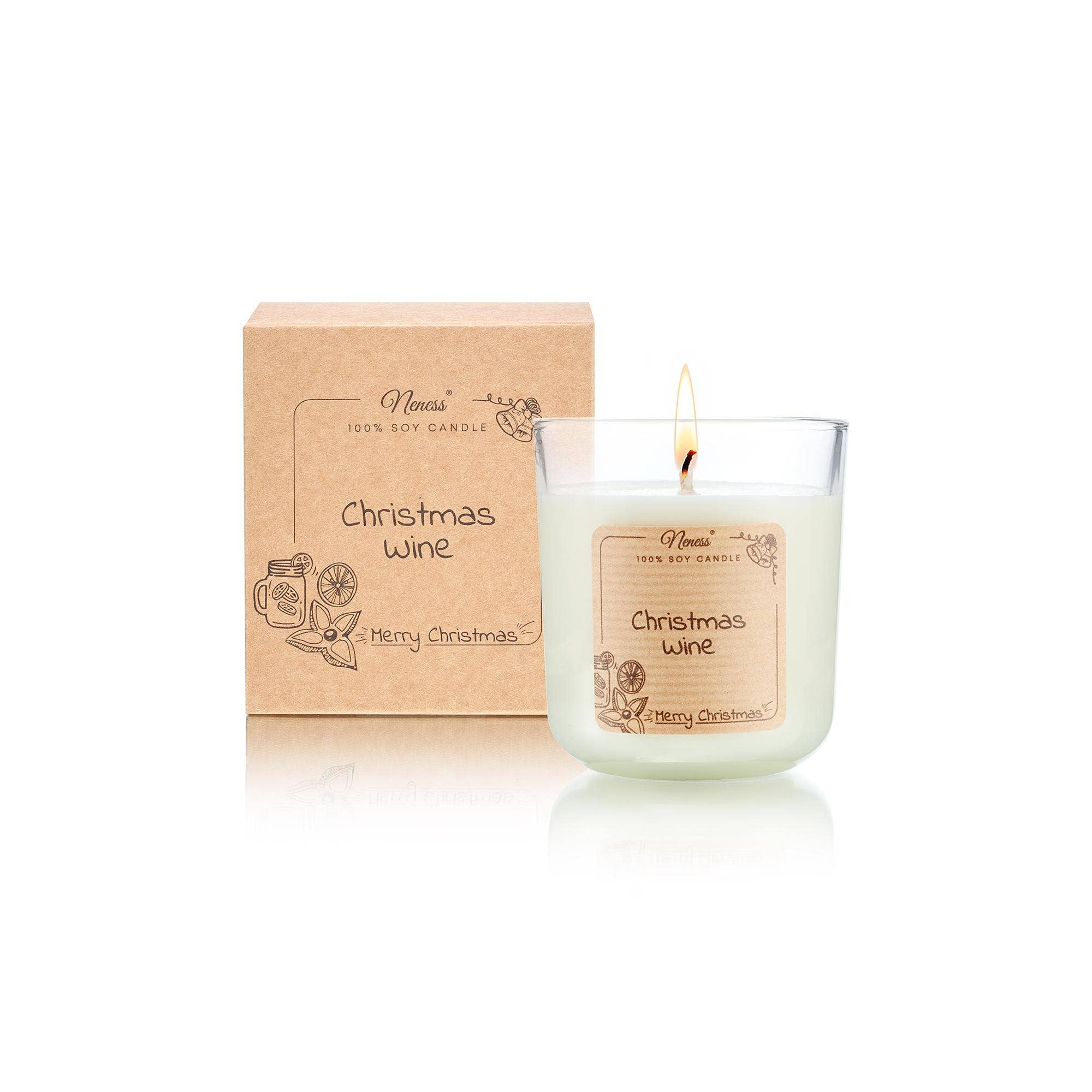Świeca zapachowa Neness® - Christmas Wine - 100% sojowa świeca o aromacie granego wina bożonarodzeniowego